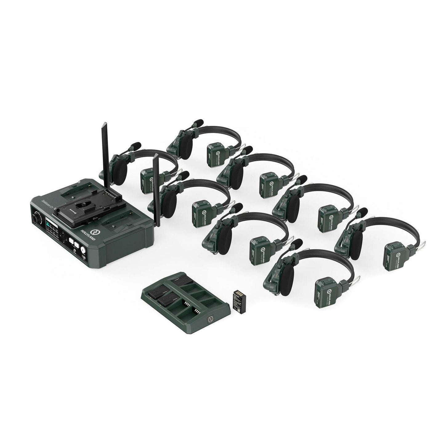 Hollyland Solidcom C1-8S Wireless DECT Intercom System, 9 Headsets + HUB (1.9 GHz)
