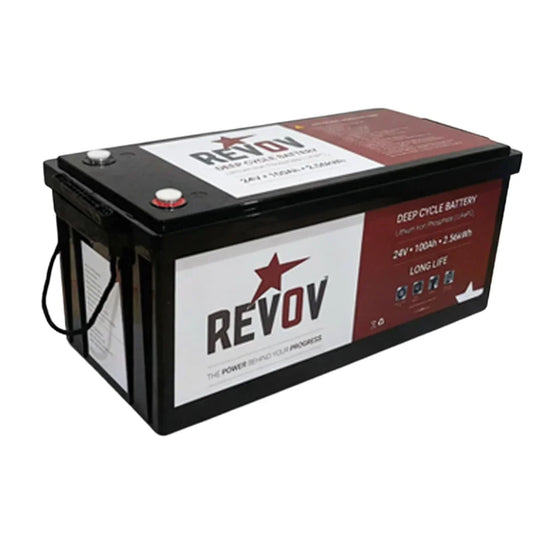REVOV Lithium Iron Phosphate battery 24V 100Ah 2.6 kWh (NEW)