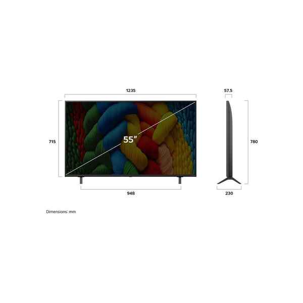 LG 55" NanoCell AI NANO80 4K Smart TV 55NANO80A6A.AFAB