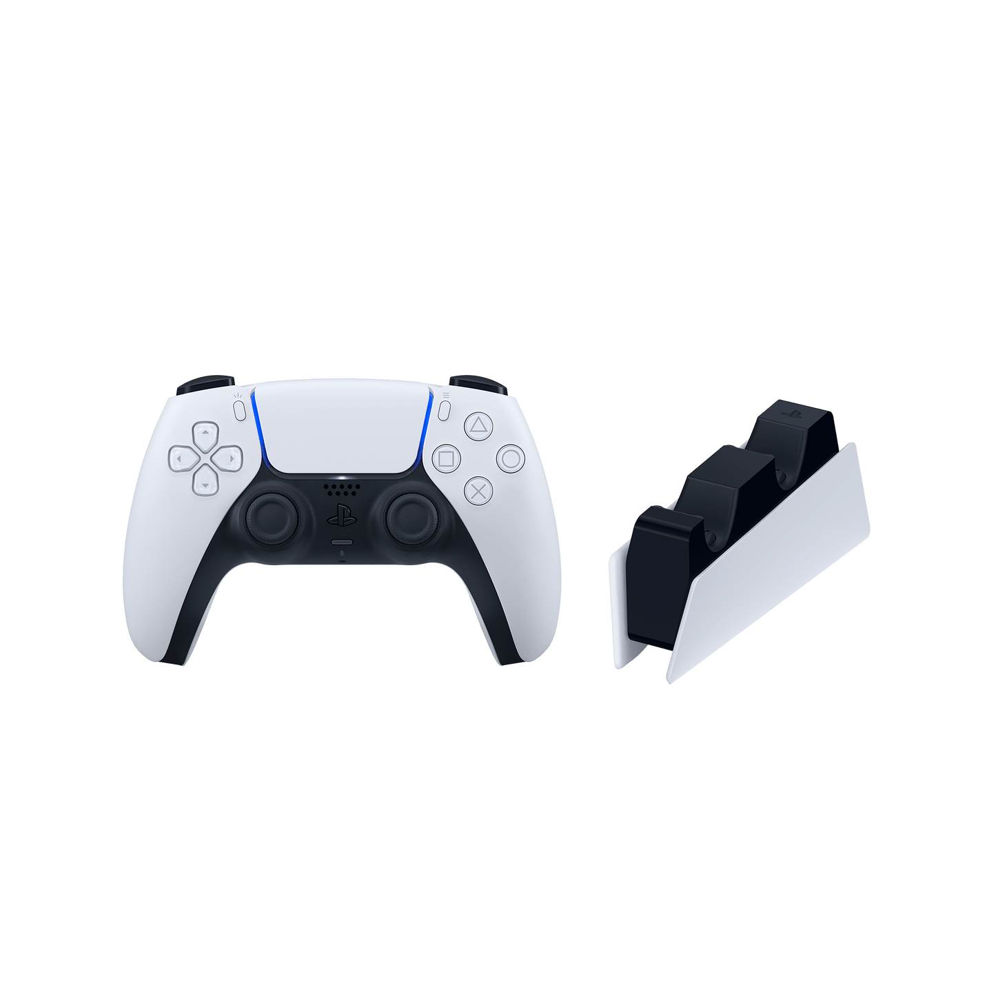 PlayStation 5 (PS5) DualSense Wireless Controller - Glacier White + Charging Station