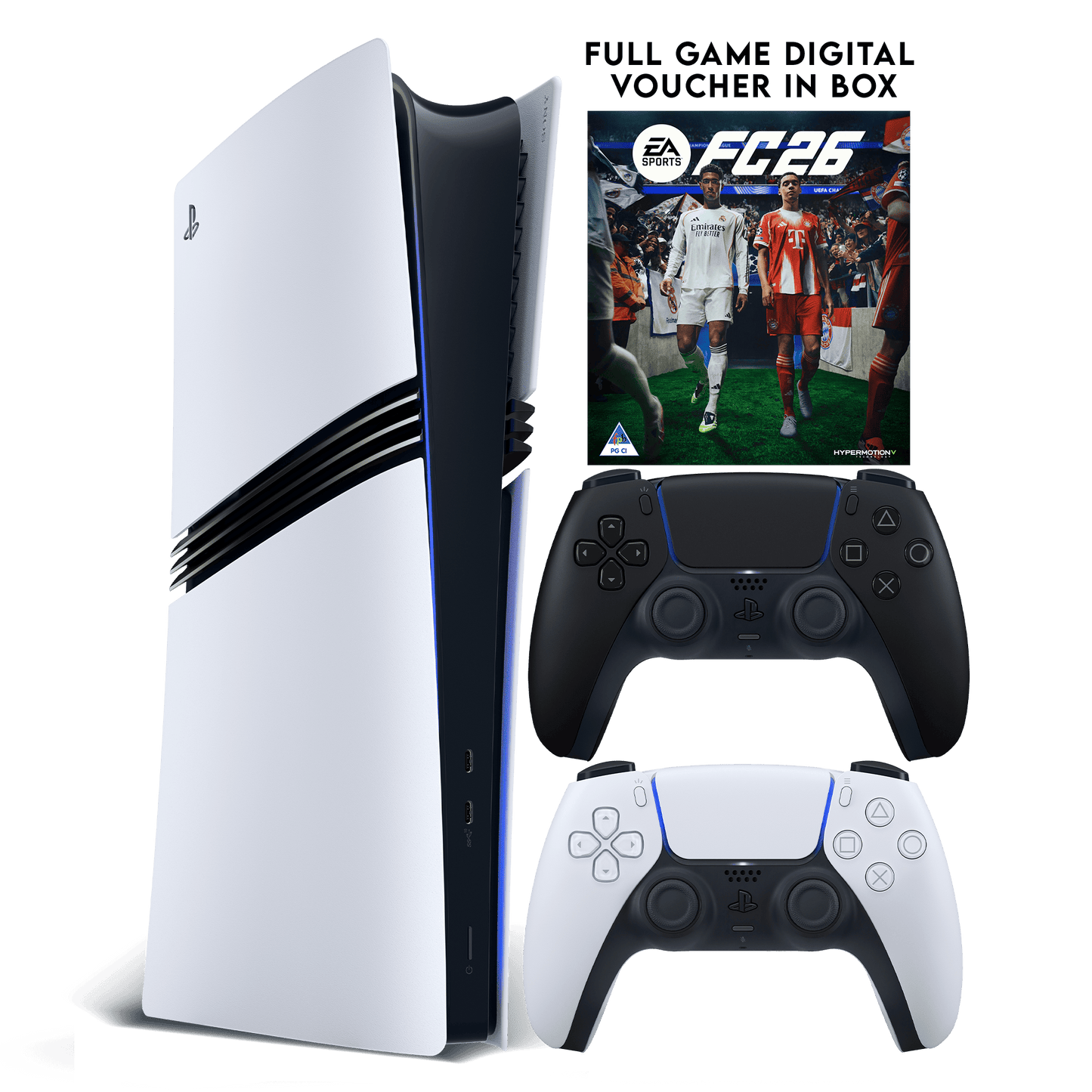 PlayStation 5 Digital Pro Console + EA SPORTS FC 26 (Voucher) + PS5 DualSense - Midnight Black
