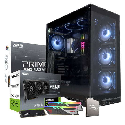 PCBuilder Maverick AMD Ryzen 5 7600 32GB DDR5 1TB SSD RTX 5070 12GB Windows 11 Home Gaming Desktop