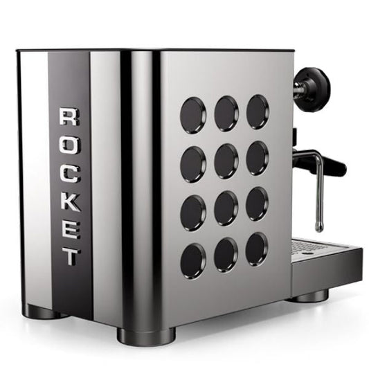 Rocket Appartamento TCA Espresso Machine Back Angle Steel & Black