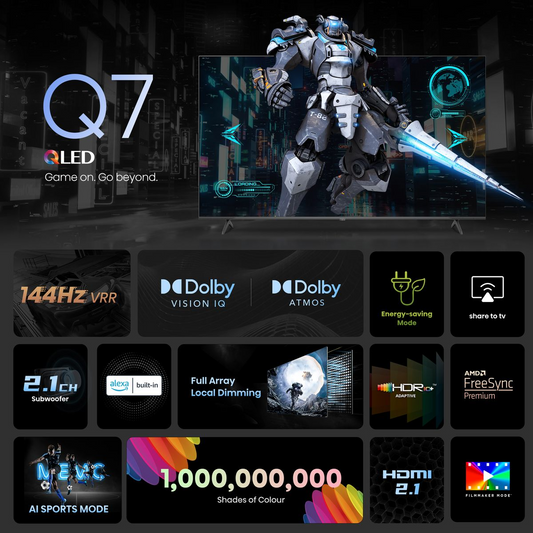 Hisense 75Q7N 75 Inch 144Hz 4K QLED Gaming Smart TV & Dolby ATMOS (Each)