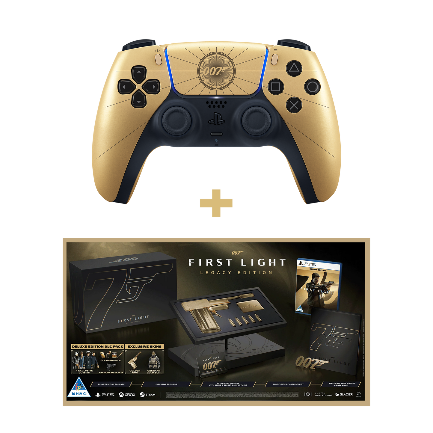 PlayStation 5 (PS5) DualSense Wireless Controller - 007 First Light Limited Edition + 007 First Light Legacy Edition (PS5) | KOODOO