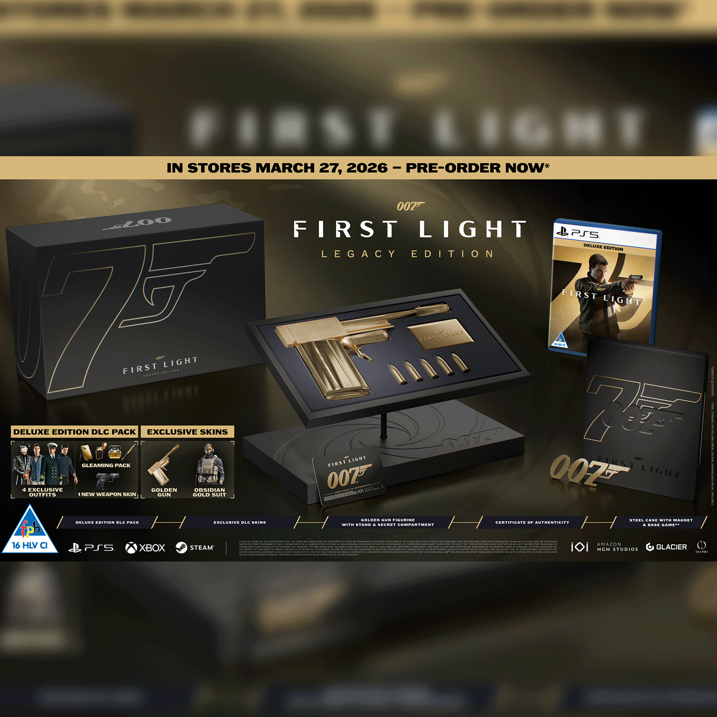PlayStation 5 (PS5) DualSense Wireless Controller - 007 First Light Limited Edition + 007 First Light Legacy Edition (PS5) - KOODOO