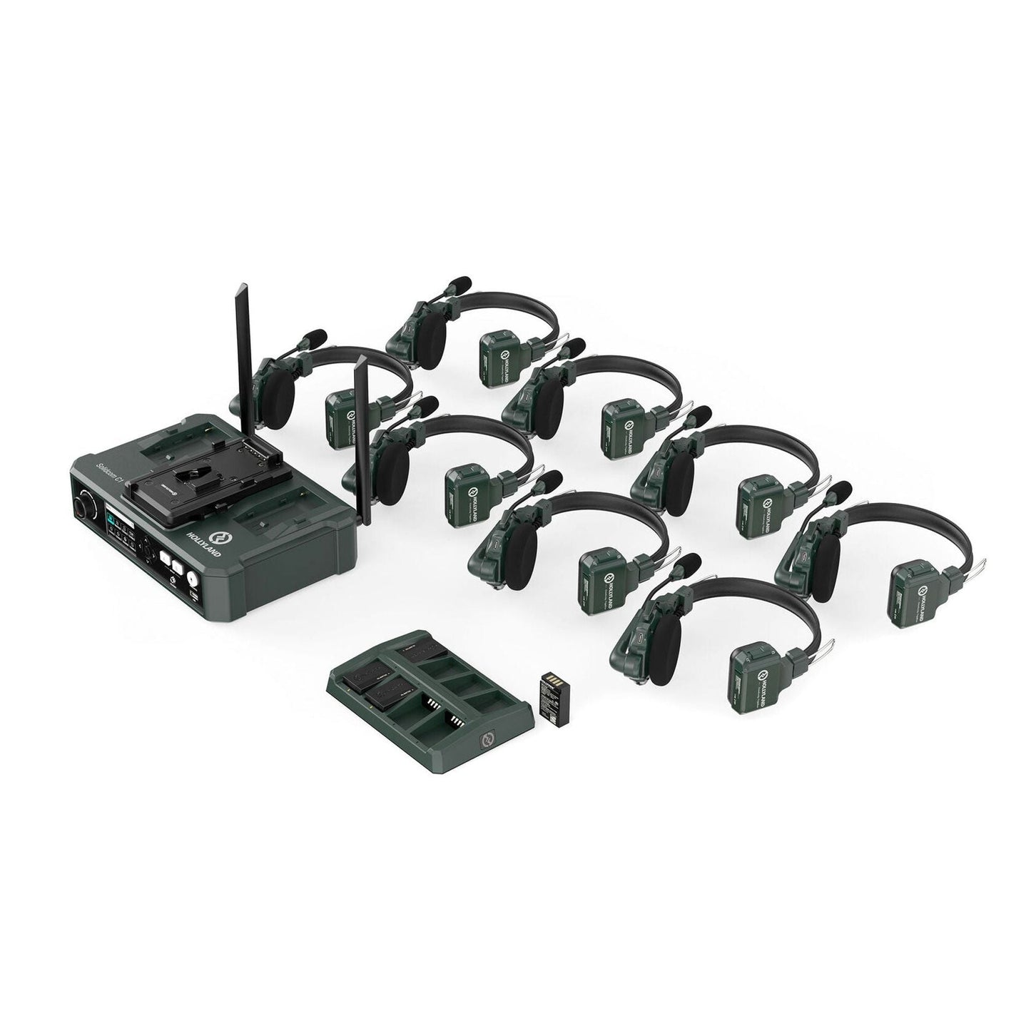 Hollyland Solidcom C1-8S Wireless DECT Intercom System, 9 Headsets + HUB (1.9 GHz)
