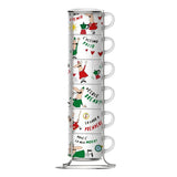 Bialetti L'Omino Italiano cup set in wire storage frame