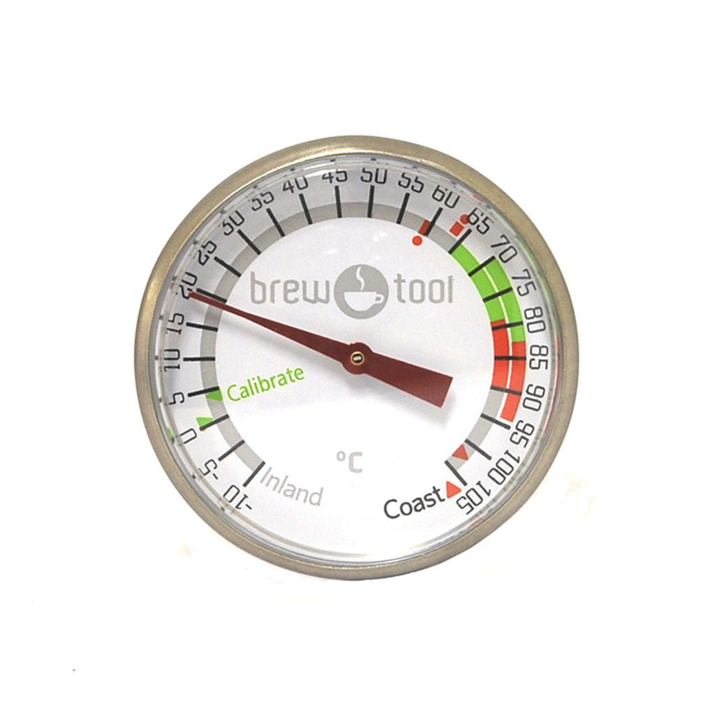 Brew Tool Milk Frothing Thermometer Dial Closeup