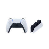 PlayStation 5 (PS5) DualSense Wireless Controller - Glacier White + Charging Station