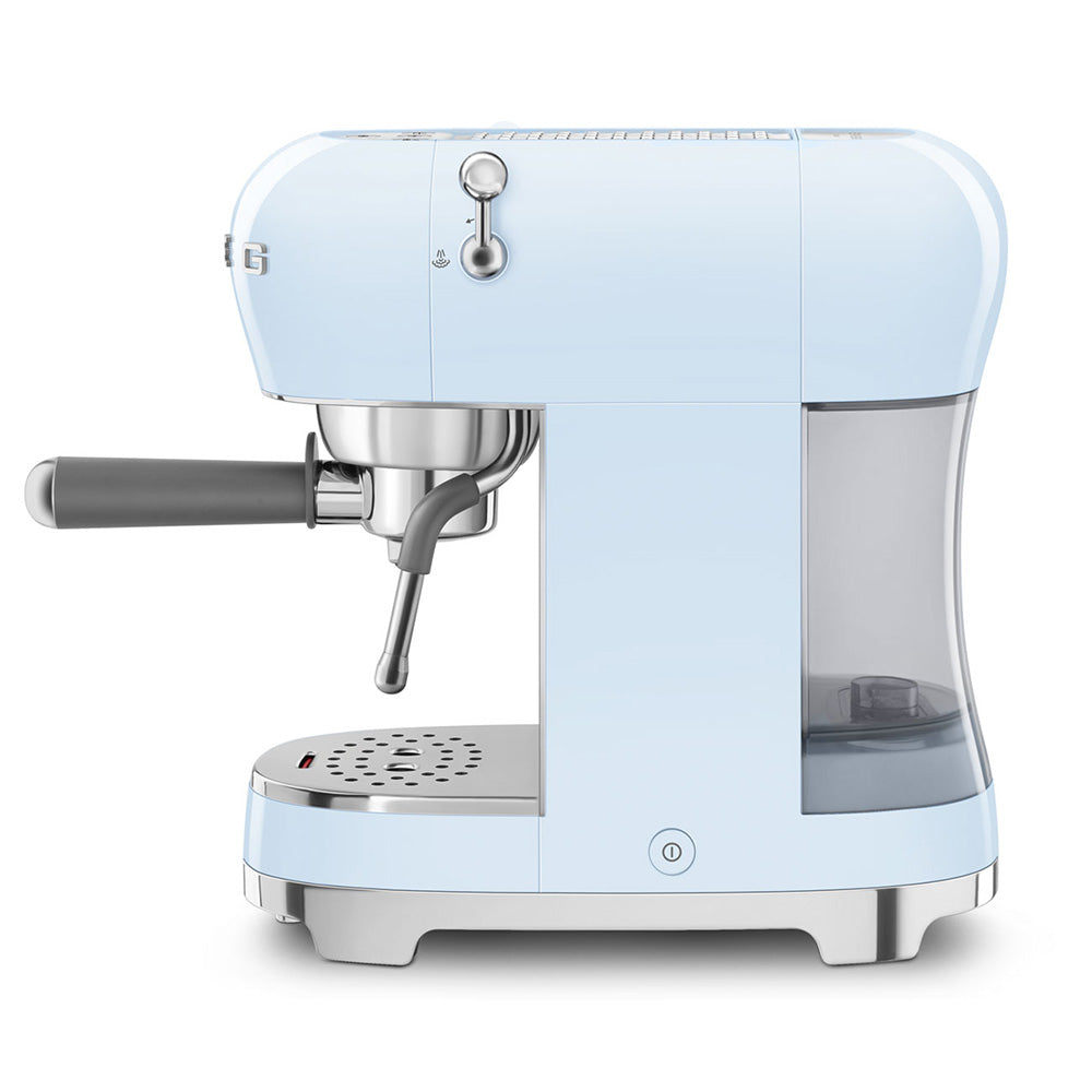 Smeg Retro Manual Espresso Coffee Machine ECF02PB Pastel Blue