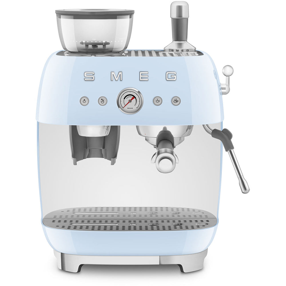 Smeg Retro Manual Espresso Coffee Machine with Grinder Cream EGF03CR