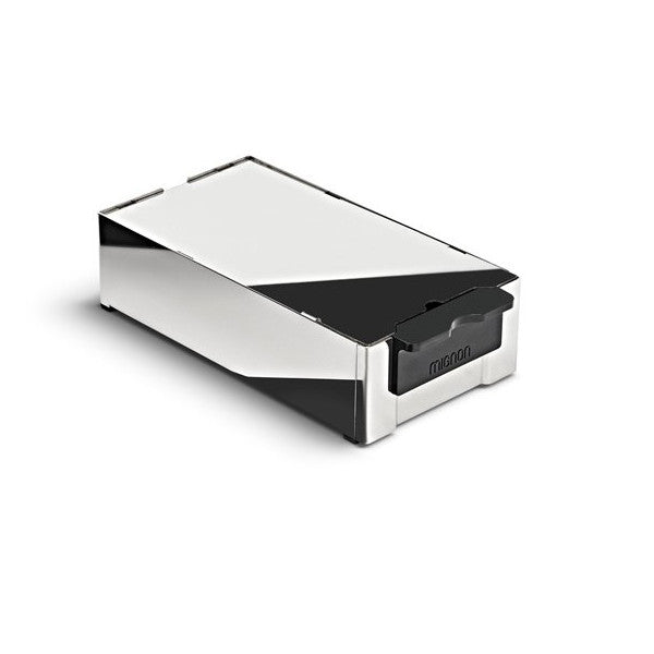 Eureka Mignon Stainless Steel Knockbox Drawer Retracted