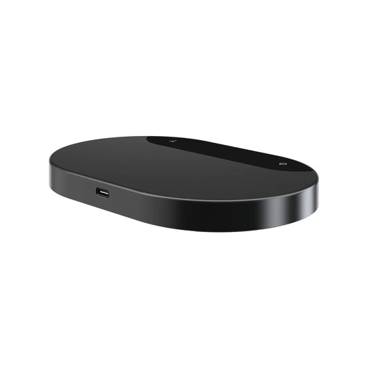 Mahlkonig Sync Scale black electronic espresso scale from the back with charging port