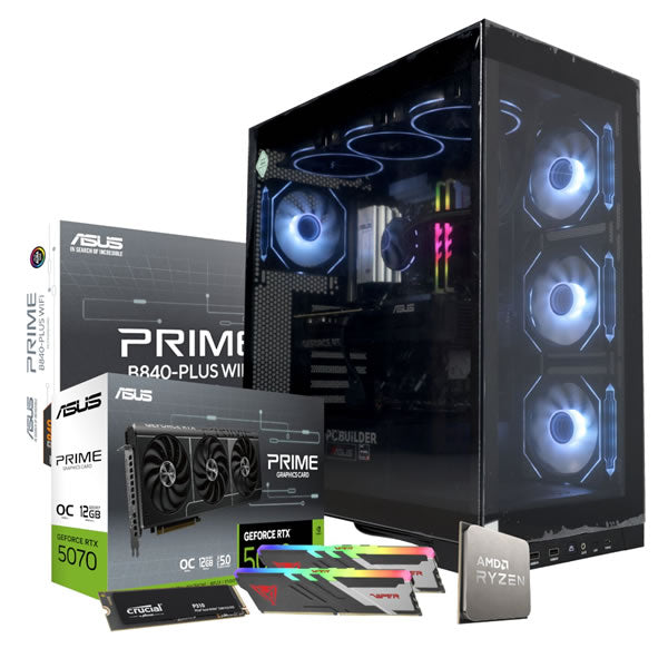PCBuilder Maverick AMD Ryzen 5 7600 32GB DDR5 1TB SSD RTX 5070 12GB Windows 11 Home Gaming Desktop