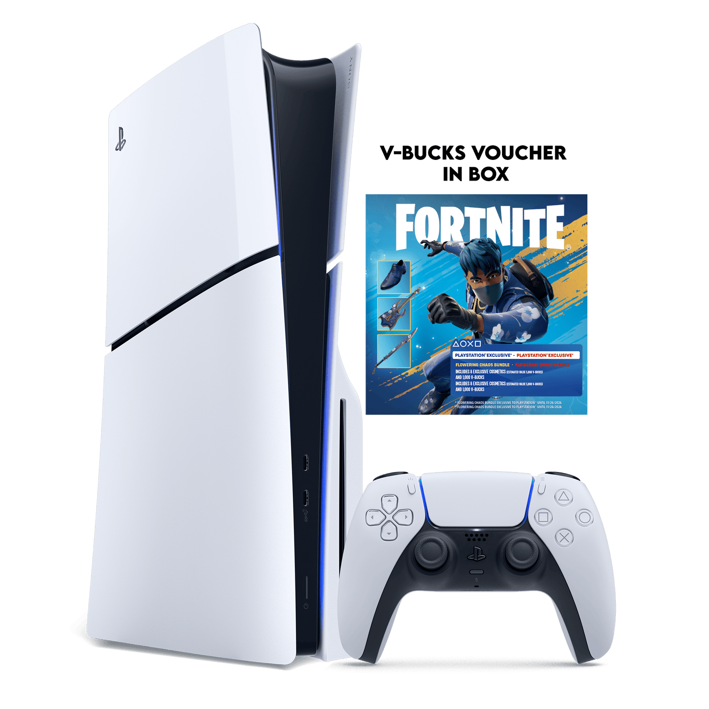 PS5 Slim + Fortnite Flowering Chaos (Voucher)