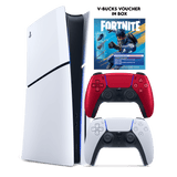 PS5 Slim + Fortnite Flowering Chaos (Voucher) + PS5 Dual Sense Volcanic Red