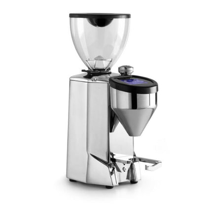 Rocket Fausto Digital On Demand Domestic Espresso Grinder Chrome Angled View