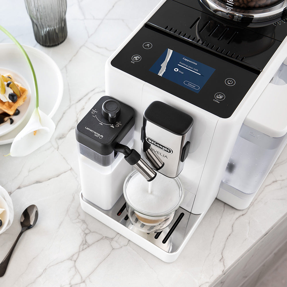 DeLonghi Rivelia Bean To Cup Coffee Machine Arctic White