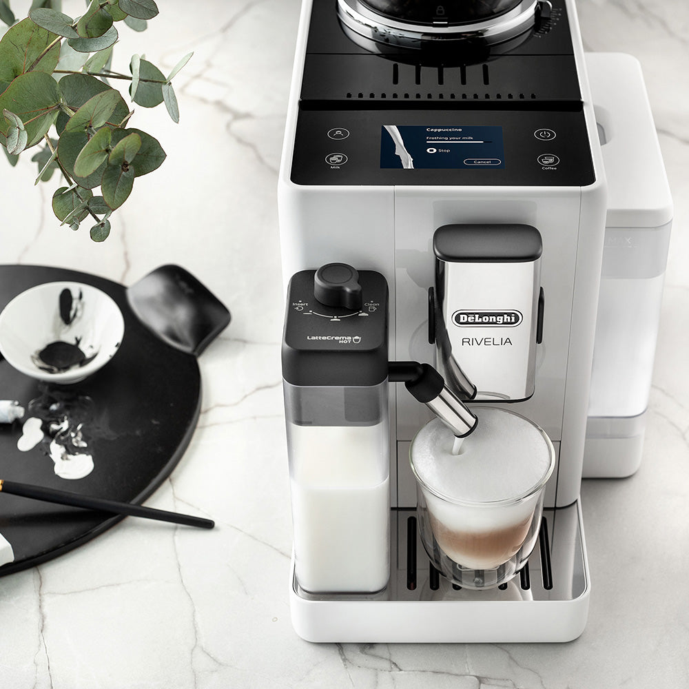 DeLonghi Rivelia Bean To Cup Coffee Machine Arctic White