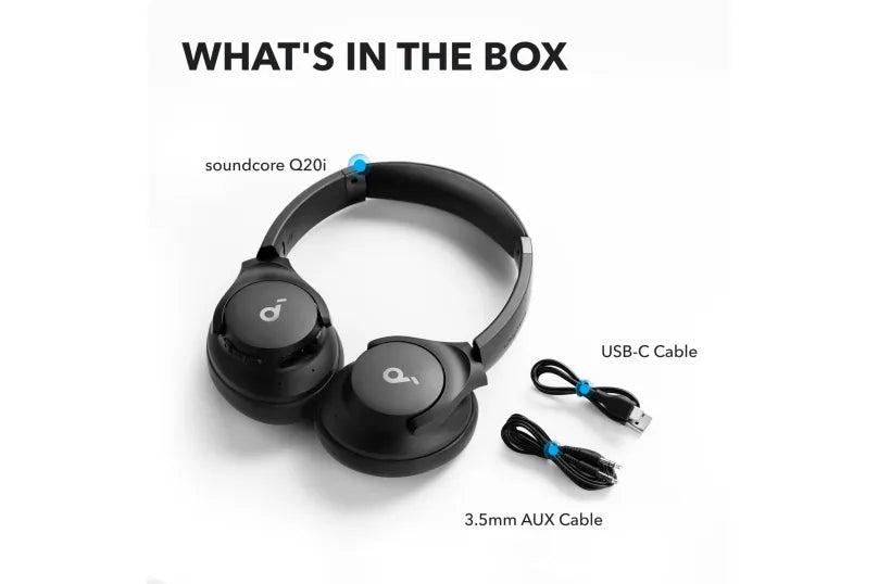 Soundcore Q20i Hybrid Active Noise Cancelling Headphones Black