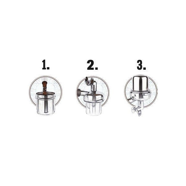 Motta Metallugica espresso dosing cup instruction diagram