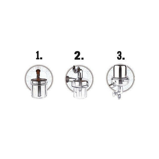 Motta Metallugica espresso dosing cup instruction diagram