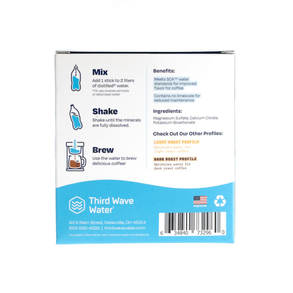 Third wave water back of box dark roast