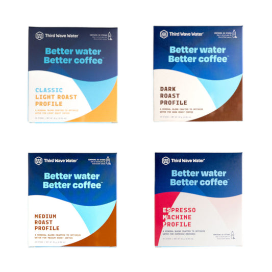 Collage of the four different mineral sachets from Third Wave Water